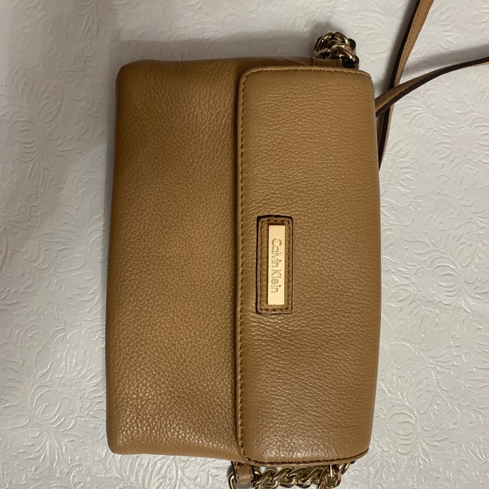 Tan Calvin Klein Leather crossbody